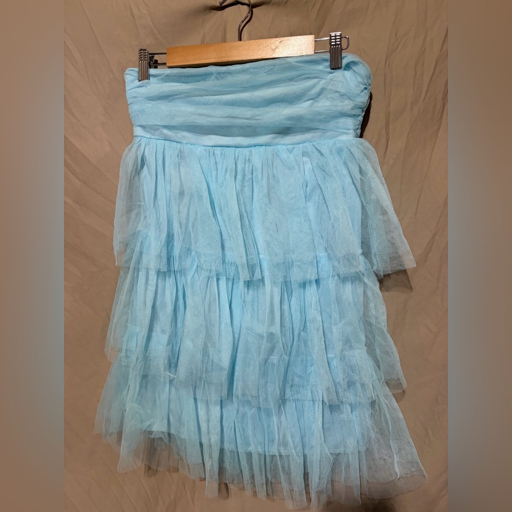 Fluffy light blue dress
